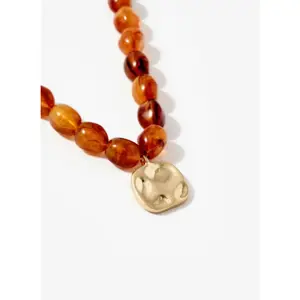 Mint Velvet Amber Beaded Charm Necklace